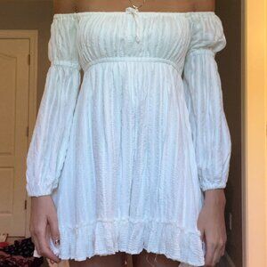 Lulu's White Off The Shoulder Mini dress